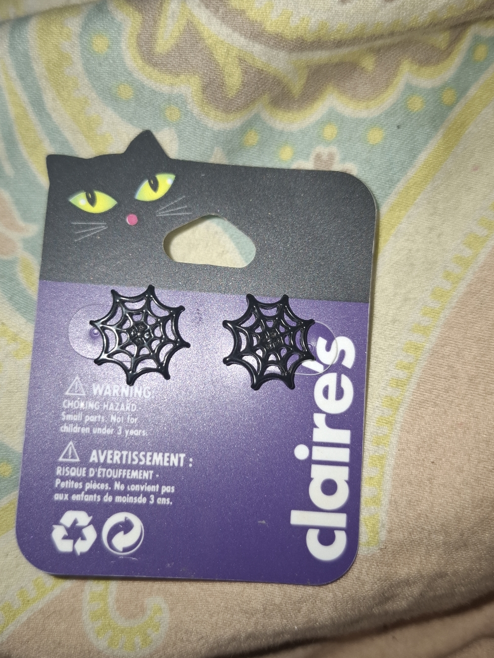 Claire's Black Spider Web Stud Earrings